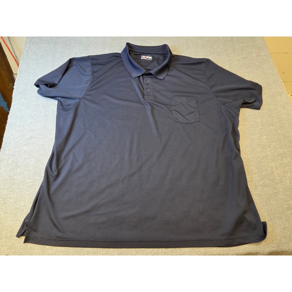 Red Kap Polo Shirt Men's 5XL Navy Blue Short Sleeve Golf Performance Popover